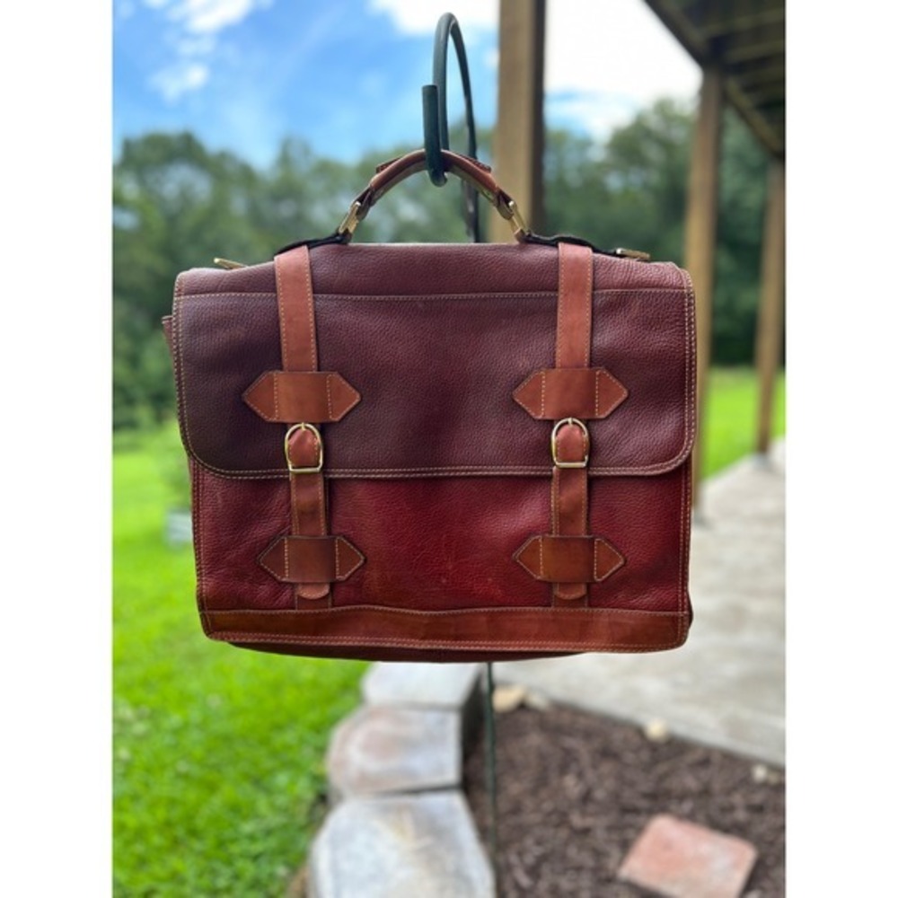 Vintage Escudo Genuine Leather Executive Briefcase Attache Laptop‎ Messenger Bag